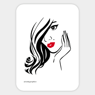 Thinking beauty Sticker